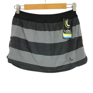 Lupo Sport Skirt Seamless Antimicrobial Stretch Striped Black Gray One Size